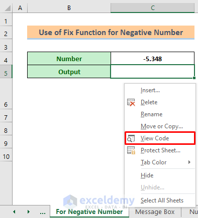 Fix Function in VBA for Negative Number