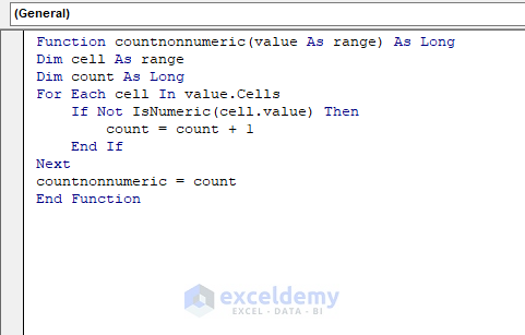 counting non-numeric values