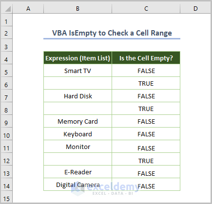 Check a Cell Range on Worksheet