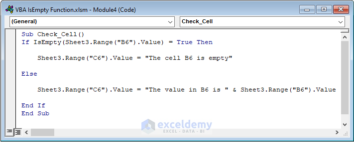 VBA IsEmpty to Check a Cell on Worksheet