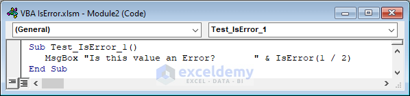 Direct Input Value in the Formula with VBA IsError
