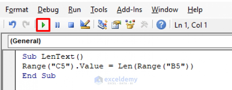 Vba Len Funktionen : VBA LEN Function (Syntax + Example) – LWDDFP