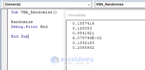 Randomize In Visual Basic How to Use VBA Randomize Function in Excel (5 Examples) - ExcelDemy