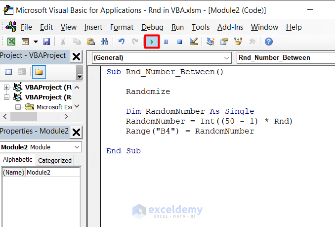 . Produce a Random Number Between a Lower Bound and Upper Bound Using VBA Rnd