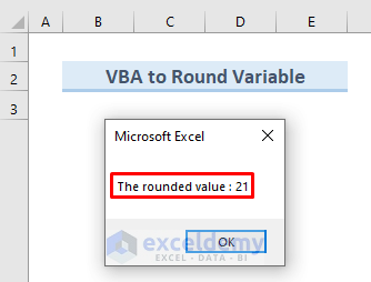 VBA Round function to Round a Variable