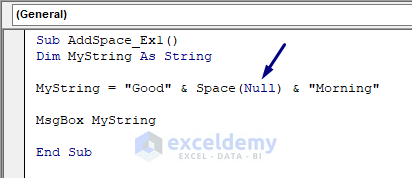 Common Errors of Using VBA Space Function in Excel