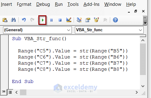 How to Use VBA Str Function in Excel (4 Examples) - ExcelDemy