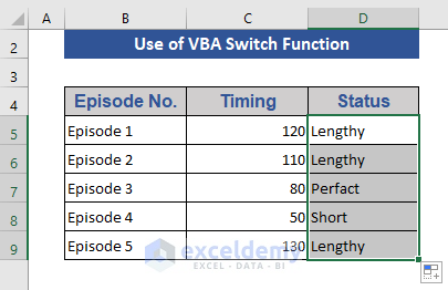 Build Custom Function Using VBA Switch