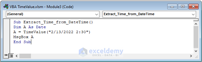 Extract Time from the Combination of Date & Time