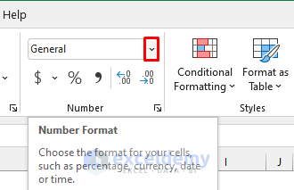 changing number format in excel
