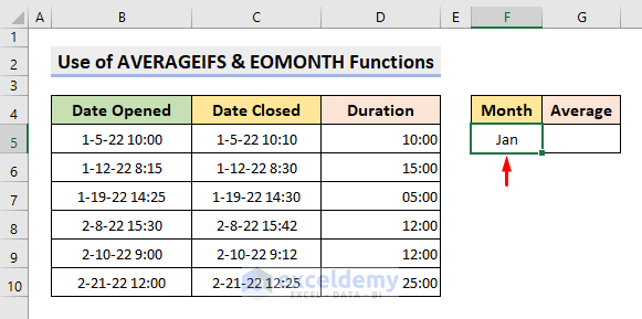 Use Excel AVERAGEIFS & EOMONTH Functions to Calculate Average Response Time