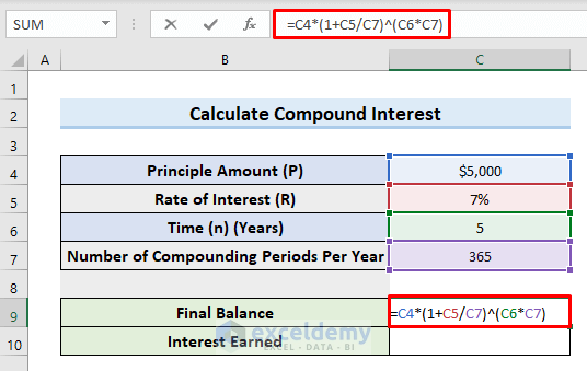 Use Daily Compound Interest Formula