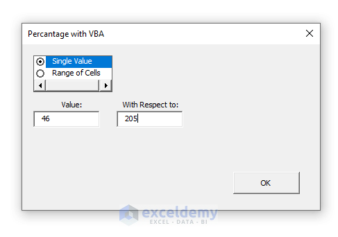 UserForm to Calculate Percentage in Excel VBA