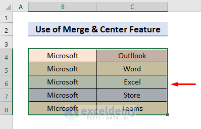 Concatenate Columns with Excel ‘Merge & Center’ Feature
