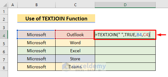 Excel TEXTJOIN Function to Concatenate Columns