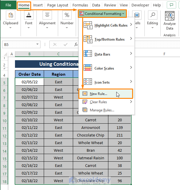 conditional formatting-Hide Rows Based on Cell Value in Excel 