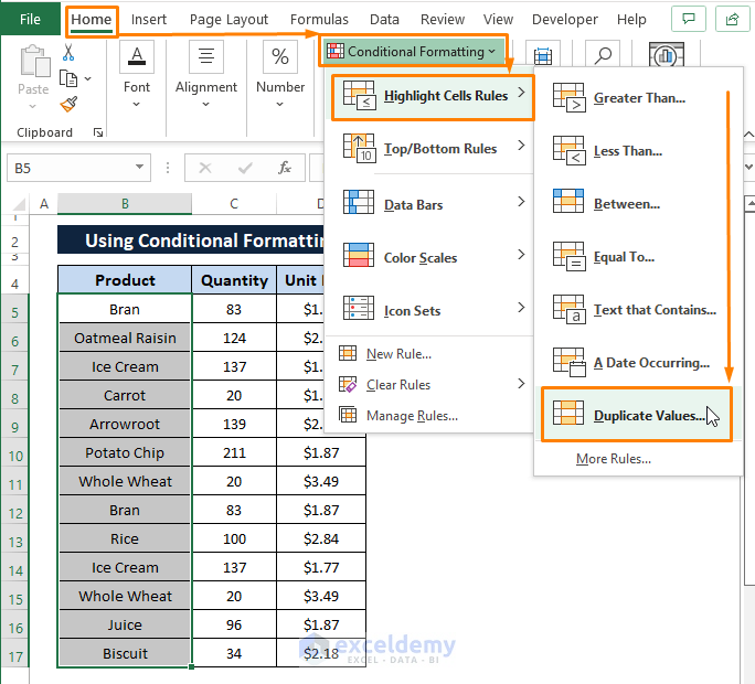 conditional formatting duplicates-How to Remove Both Duplicates in Excel
