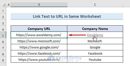 Convert Text to Hyperlink to Link in Same Worksheet