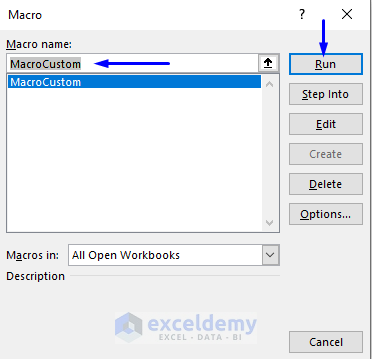 run macro to perform custom filter in Excel