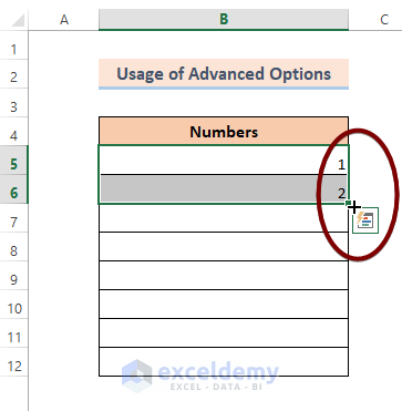 The AutoFill feature in Excel is incrementing the numbers