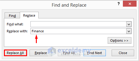 Fill Empty Cells Using ‘Find & Replace’ Feature