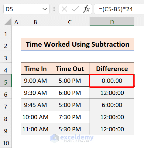 formula to Compute Time Worked in Hours, Minutes, or Seconds in excel