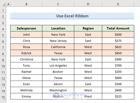 Create Excel Hidden Rows Using the Ribbon