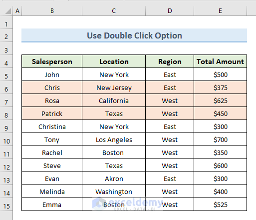 Use Double Click to Unhide Rows in Excel