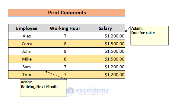 Print with Comments as Displayed in Excel Worksheet
