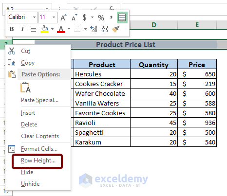 Shortcut to Check Default Row Height Units in Excel