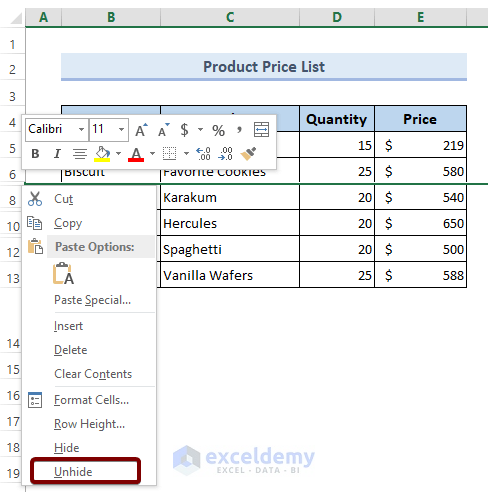 Unhide Blank Rows to Sort & Ignore Blanks in Excel