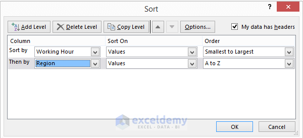 Keyboard Accelerators Shortcut for Sorting in Excel