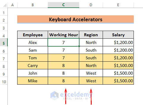 Keyboard Accelerators Shortcut for Sorting in Excel