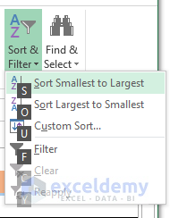 Sort in Excel Using the Home Tab