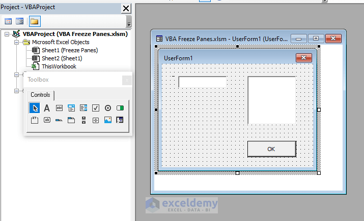 Creating UserForm to Add Freeze Panes with VBA in Excel