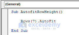 VBA to Autofit Row Height in Excel