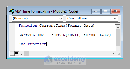 User Defined Function to Use Time Format in Excel VBA