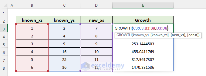 Exponential Growth Formula in Excel