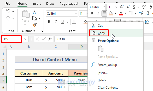 Use Context Menu to Fill Column with Same Value