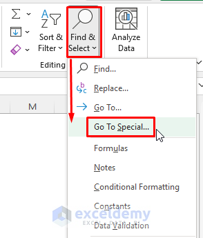 Column Filling with Excel ‘Go To Special’ Option