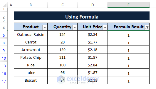 Final result-How to Remove Both Duplicates in Excel