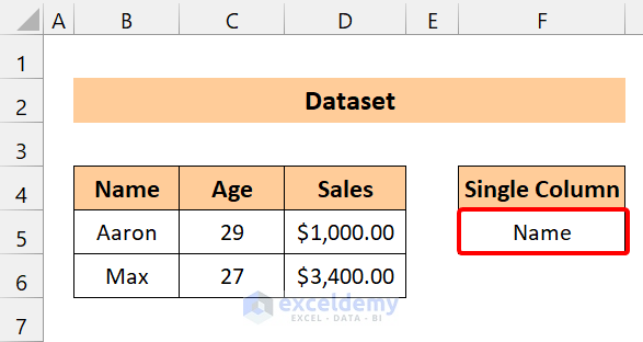 How to Convert Multiple Columns into Single Column in Excel
