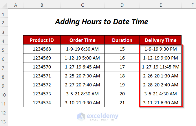 adding hour to date time