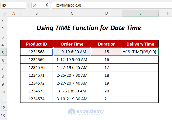 TIME Function for date-time