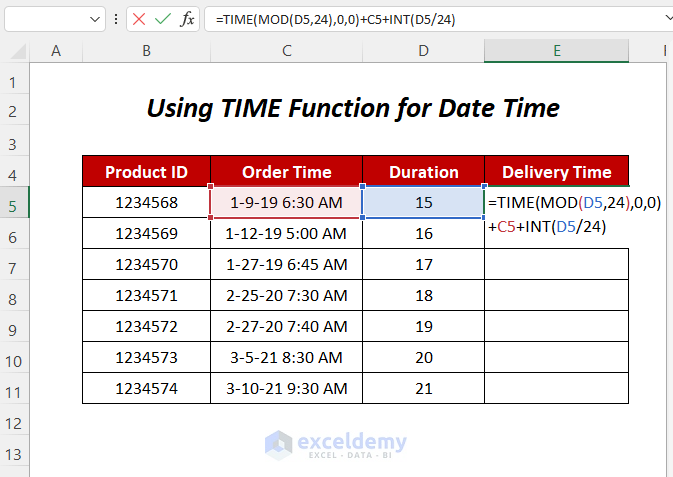 TIME, MOD,INT function