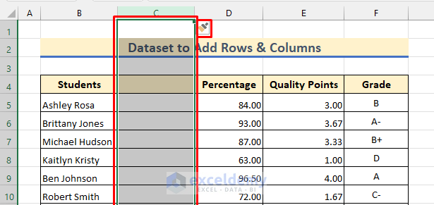 Column Added in Excel