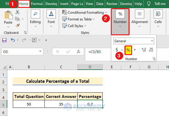 Calculate Percentage of a Number in Excel