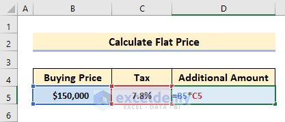 Find the Amount Based on the Tax Percentage in Excel