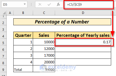 how to calculate percentage of a number in excel