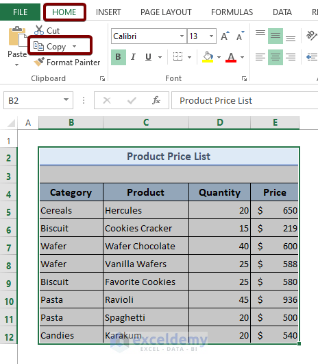 Copy and Paste the Cells Ranges to Combine Multiple Workbooks into One Workbook in Excel